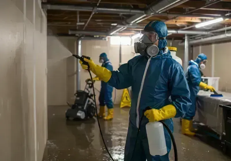 Basement Sanitization and Antimicrobial Treatment process in Hartford, IL