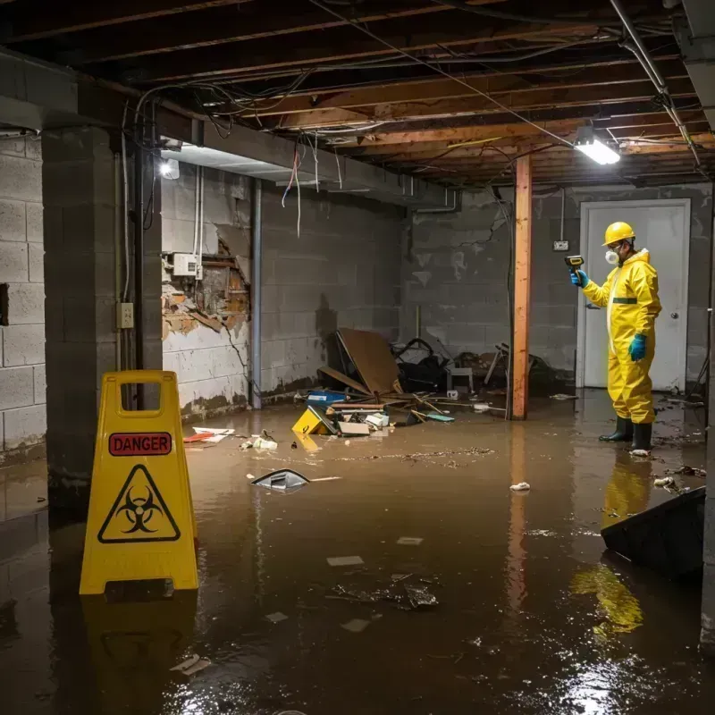 Flooded Basement Electrical Hazard in Hartford, IL Property